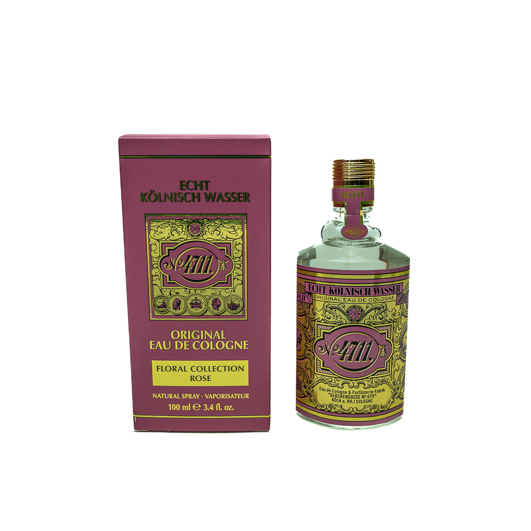 Experience the delicate and refreshing scent of 4711 Rose Eau de Cologne. A floral, woody musk fragrance suitable for both men and women in a 100ml bottle.