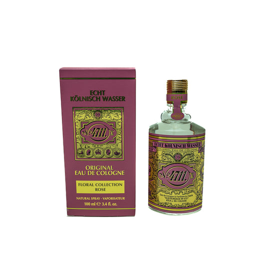 Experience the delicate and refreshing scent of 4711 Rose Eau de Cologne. A floral, woody musk fragrance suitable for both men and women in a 100ml bottle.