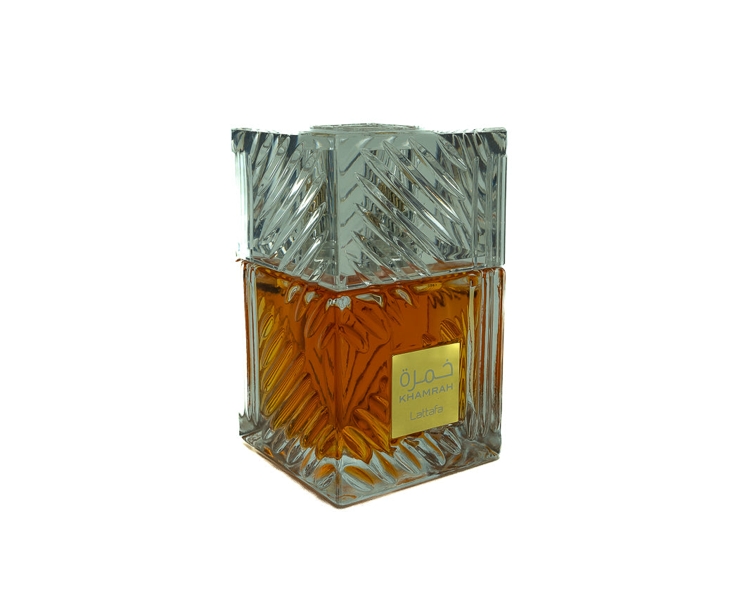 : Indulge in the luxurious Lattafa Khamrah EDP Spray. This aromatic and spicy unisex fragrance comes in a 100ml bottle.