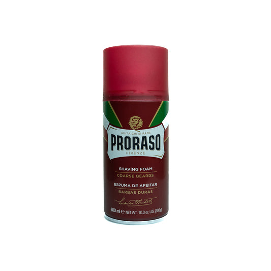 : Get a quick and comfortable shave with Proraso Nourish shave foam, enriched with shea butter for coarse beards and dry skin.