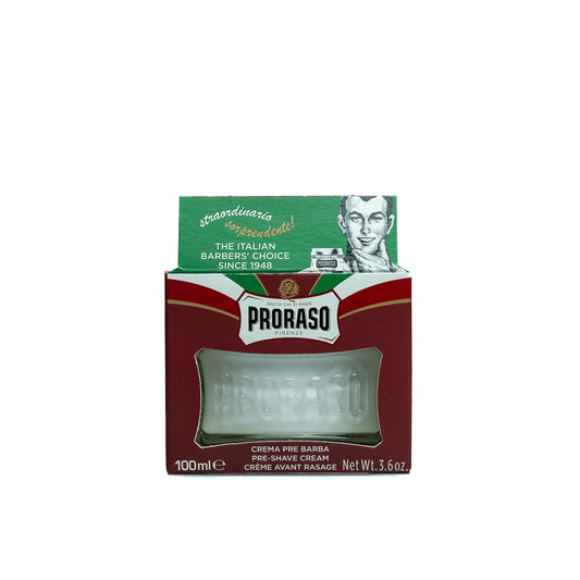 Prepare your skin for a smooth shave with Proraso's Nourish pre-shave cream. Enriched with shea butter and sandalwood to soften and protect.