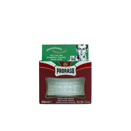 Prepare your skin for a smooth shave with Proraso's Nourish pre-shave cream. Enriched with shea butter and sandalwood to soften and protect.