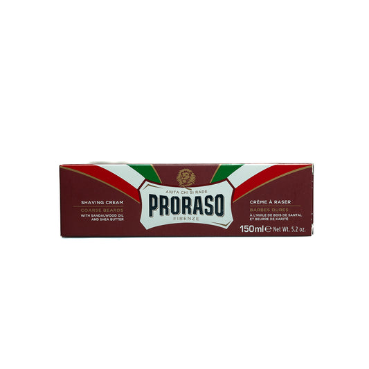 Specifically formulated for dry skin and coarse beards, this Proraso shave cream in a tube provides a rich and moisturizing lather for a comfortable shave.