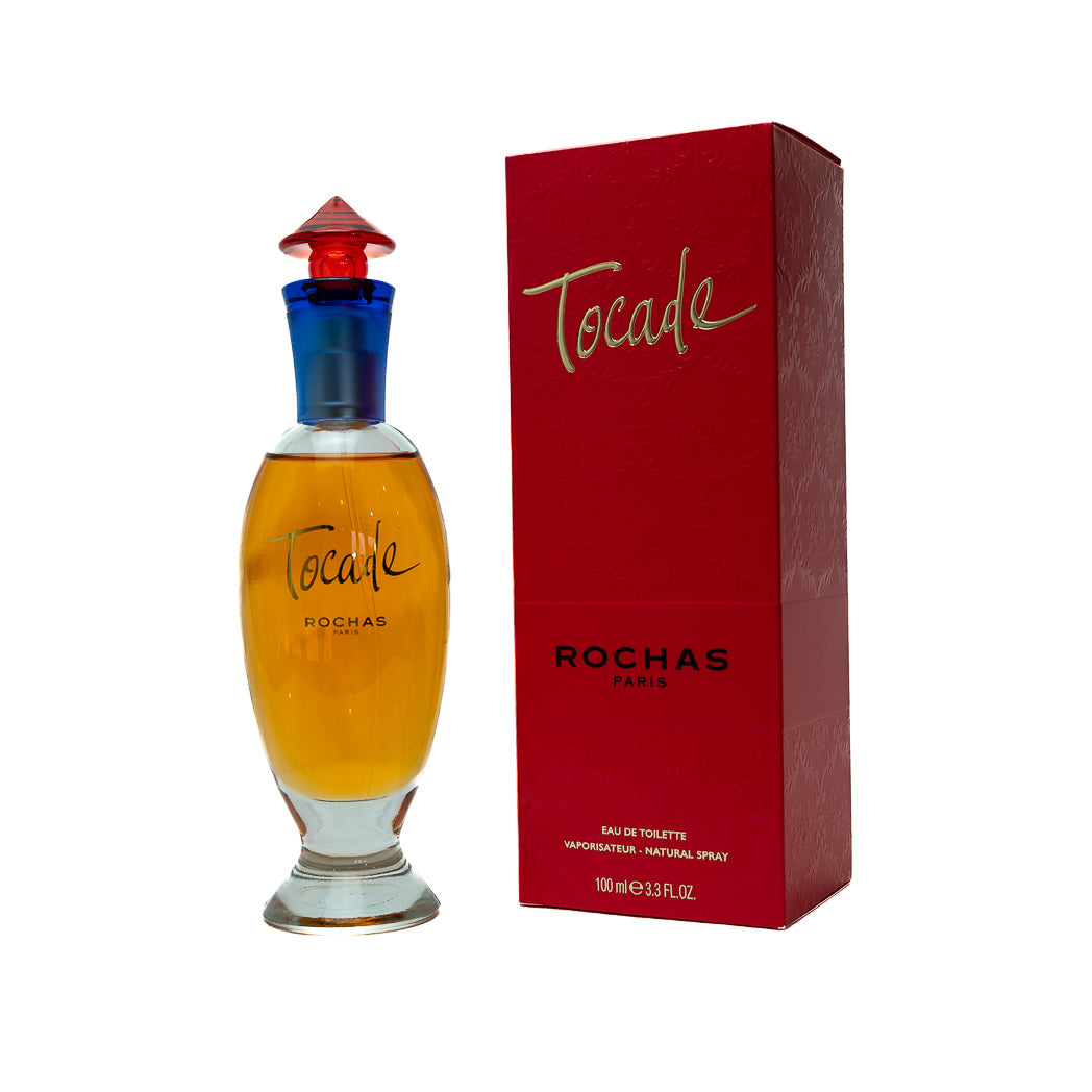Immerse yourself in the elegant and timeless essence of Tocade by Rochas. This 100ml Eau de Toilette spray for women combines vibrant rose and sweet balsamic notes for a refined, unforgettable fragrance.