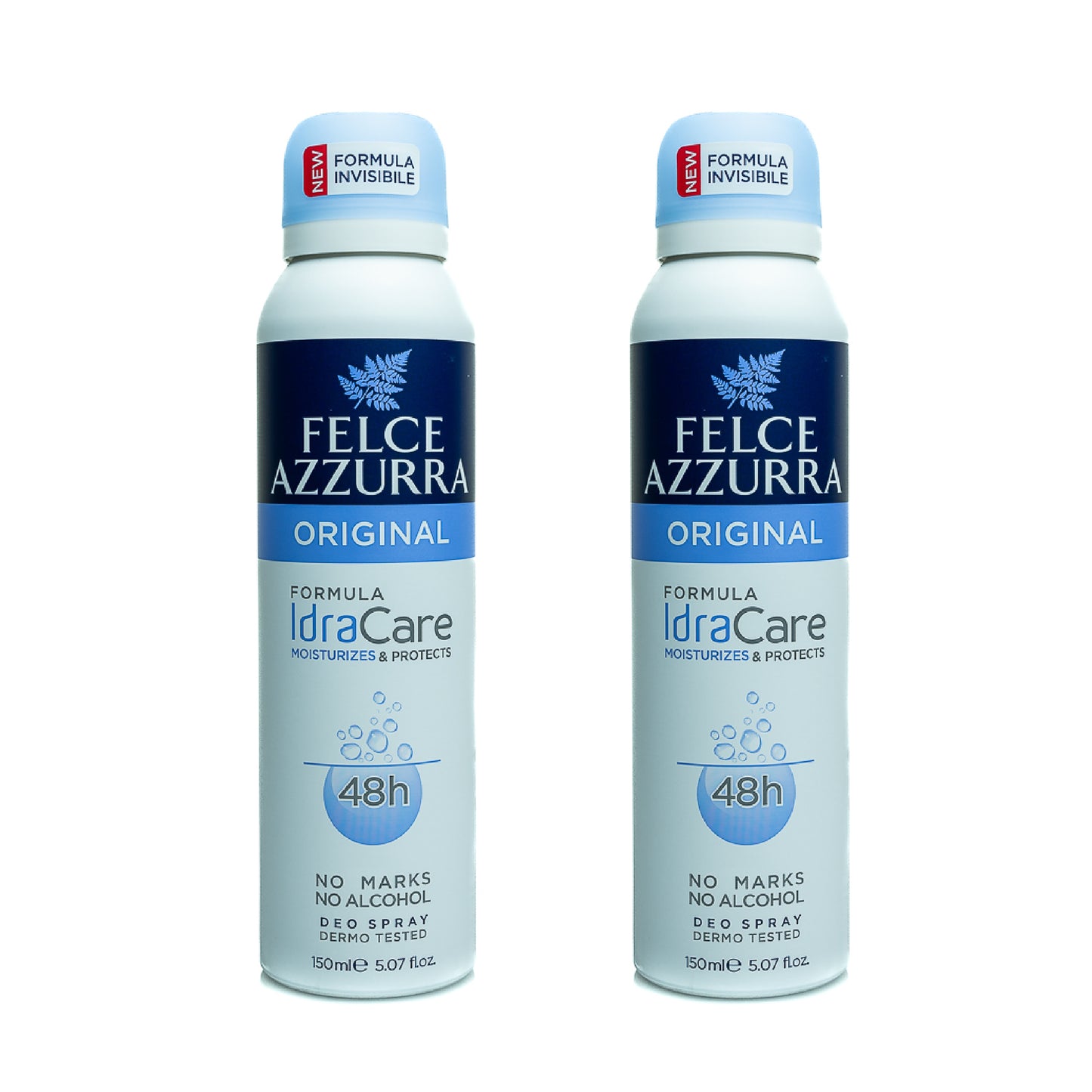 Experience long-lasting freshness with this Felce Azzurra Classic Alcohol‑Free Deodorant Spray. A 2×150 ml unisex set with a subtle, invigorating scent.