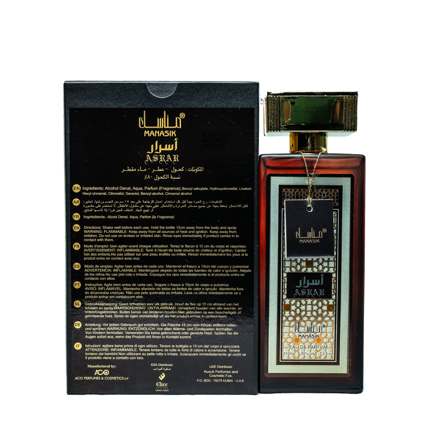 MANASIK ASRAR EDP Eau De Parfum 100 ML Perfume Fragrance For Men - The6thScent