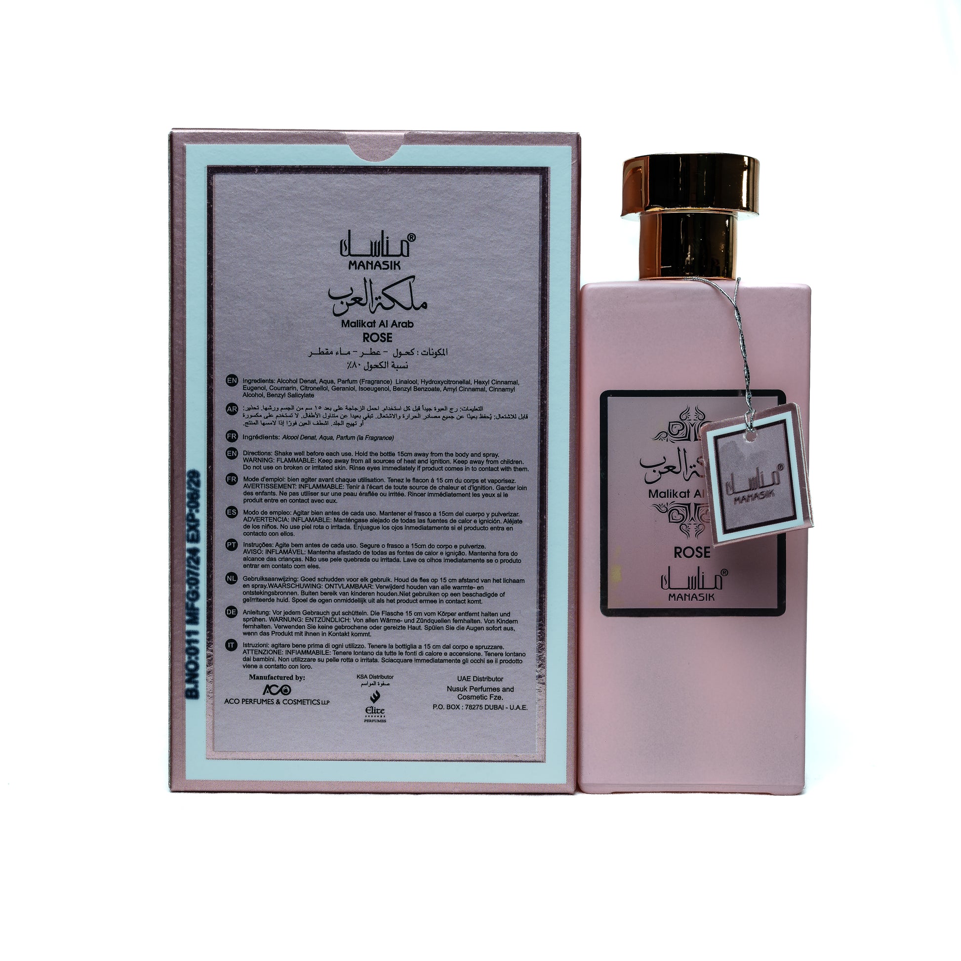 Embrace elegance with Manasik Malikat Al Arab Rose Eau De Parfum. A 100ml floral fragrance crafted for the modern woman - The6thScent