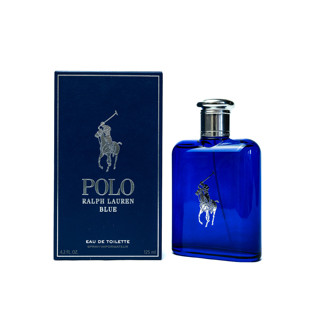 Ralph Lauren Polo Blue Eau De Toilette 125ml for men, fresh and energizing fragrance.