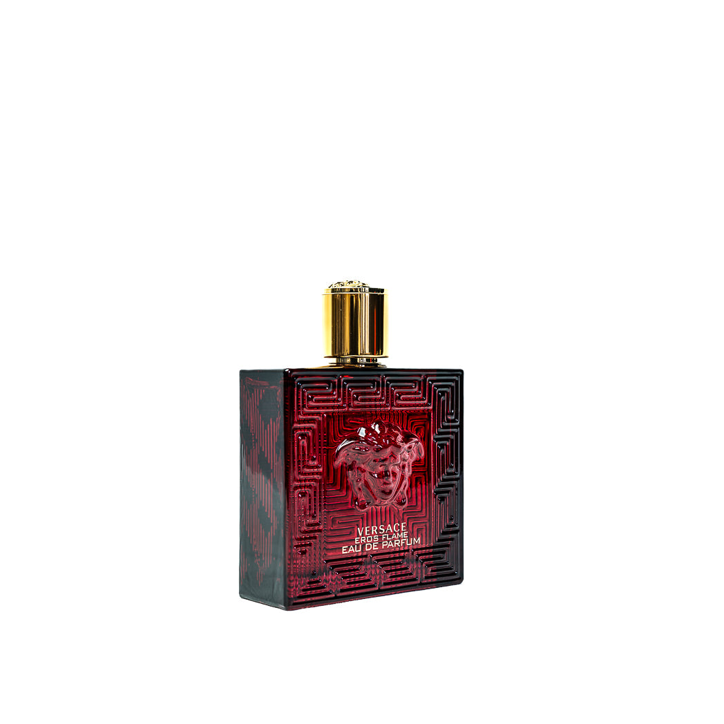 100ml Versace Eros Flame EDP, fiery masculine fragrance with citrus, spice, and woody notes.