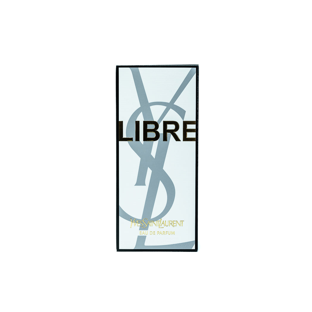 Yves Saint Laurent Libre Eau De Parfum 90ml for women in couture-inspired bottle with golden chains.