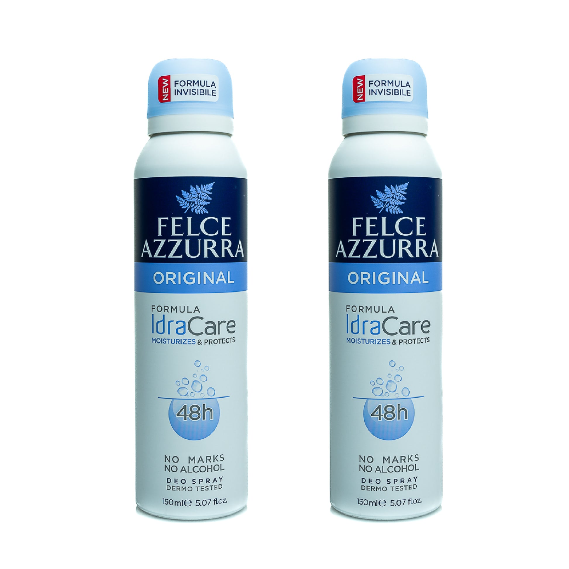 Experience long-lasting freshness with this Felce Azzurra Classic Alcohol‑Free Deodorant Spray. A 2×150 ml unisex set with a subtle, invigorating scent.